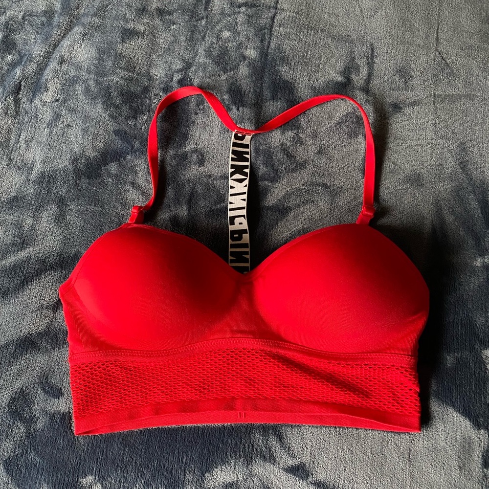PINK Victoria Secret red sport bra
